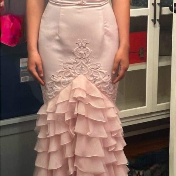 Elegant Pink Strapless Evening Gown Jovani sz.4 - Picture 3 of 3